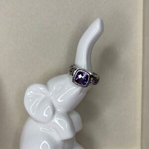 Silver and Purple Gemstone Ring Size 4.75